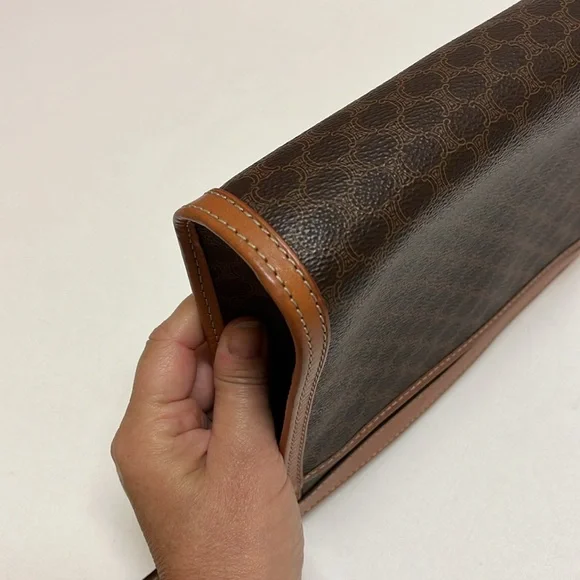 CELINE leather canvas clutch - Picture 10 of 17